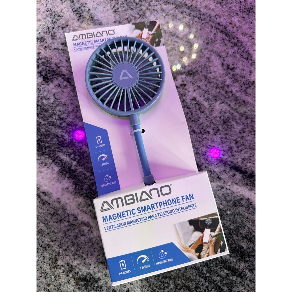 Ambiano Magnetic Smartphone Fan Blue MagSafe Compatible 3 Speeds USB-C SPF-1